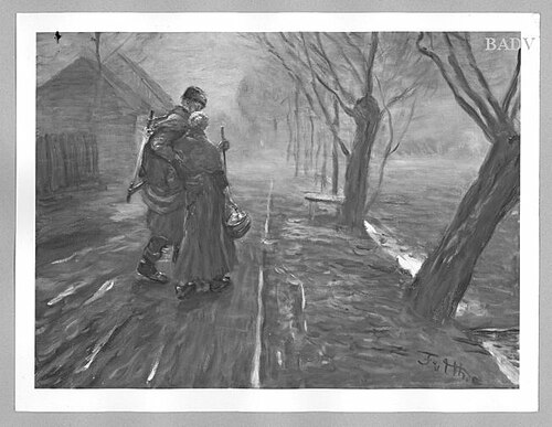 Maria + Josef on their way, 1873, Fritz von Uhde