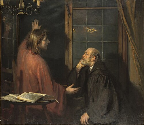 Christ and Nicodemus, 1896, Fritz von Uhde