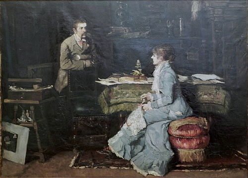 In The Studio (The Artist with his Wife), 1881, Fritz von Uhde