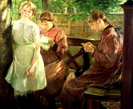 The Daughters of the Artist, 1896, Fritz von Uhde