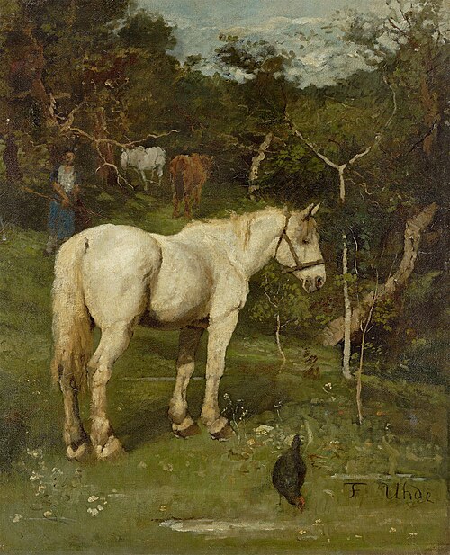 A white horse, 1880, Fritz von Uhde