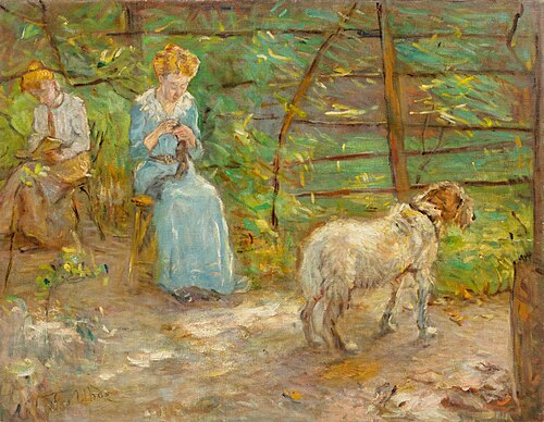 In the garden, 1908, Fritz von Uhde