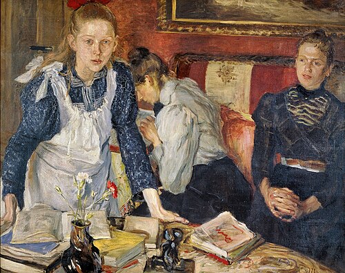 The lesson, 1899, Fritz von Uhde