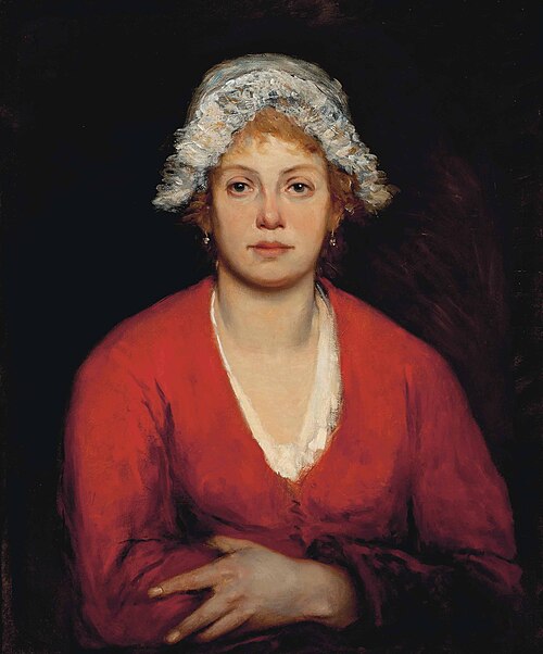 Portrait of a girl in a red dress, 1878, Fritz von Uhde