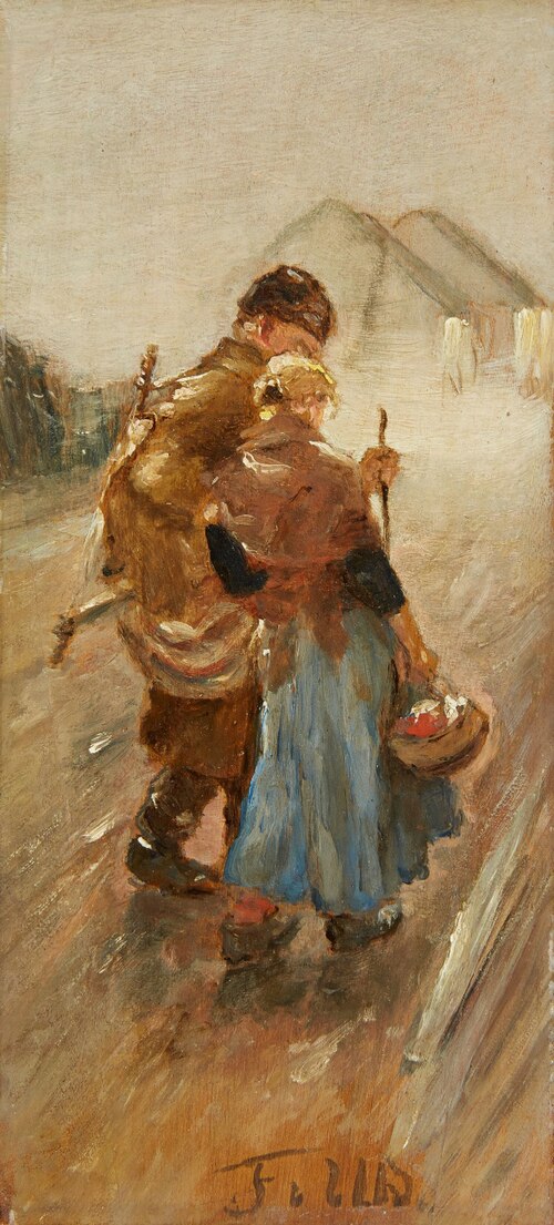 Schwerer Gang (Der Gang nach Bethlehem), 1875, Fritz von Uhde
