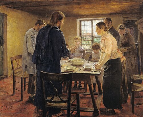 Le Christ chez les paysans, 1887, Fritz von Uhde