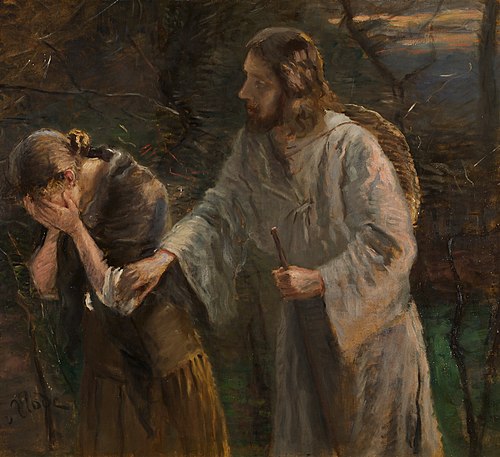 Woman, why are you weeping?, , Fritz von Uhde