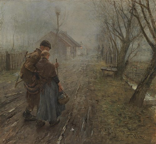The Difficult Journey. Original title: Transition to Bethlehem., 1890, Fritz von Uhde