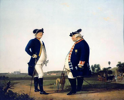 Commander Douglas and gouvernor Van Brunswijk-Wolfenbüttel, 1786, Jacobus Vrijmoet