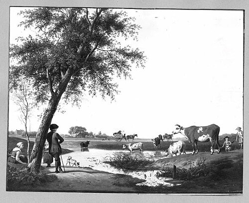 Vaches à l'abreuvoir, 1787, Jacobus Vrijmoet