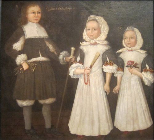 David, Joanna, and Abigail Mason, 1670, Freake-Gibbs Painter
