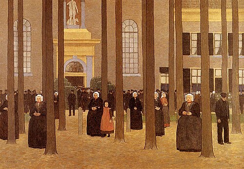 Leaving St John's Church in Laren, 1893, Sigisbert Chrétien Bosch-Reitz