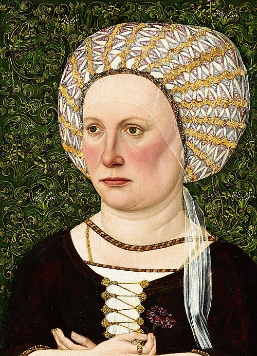 Bildnis einer Fau mit golddurchwirkter Haube, 1500, Jakob Elsner