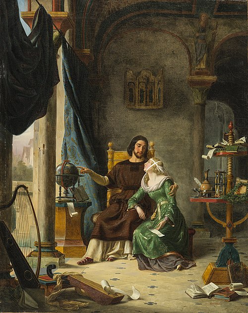 Héloïse et Abélard (la leçon d'astronomie), 1837, Charles Durupt