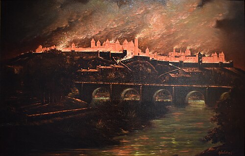 L'Embrasement de la Cité de Carcassonne, 1898, Narcisse Salières
