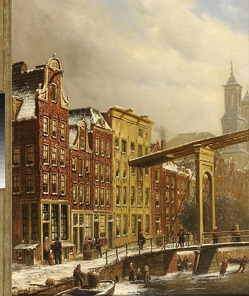 Gezicht op de Houtgracht, 1861, Oene Romkes de Jongh