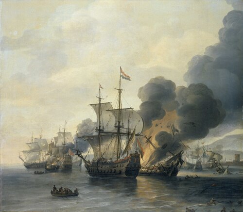 The Battle of Leghorn, 4 March 1653, 1700, Willem van Diest