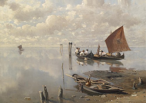 Fischer in der Lagune, 1891, Franz Leo Ruben