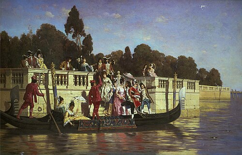 An elegant boating party, , Franz Leo Ruben
