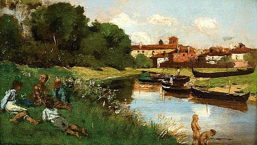 Bathing children, , Franz Leo Ruben