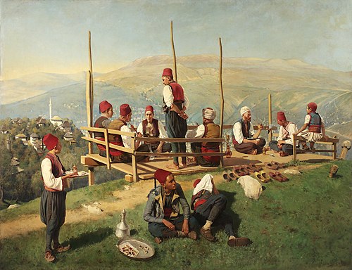 Türkisches Kaffeehaus in Sarajevo, 1897, Franz Leo Ruben