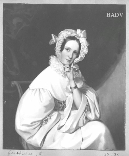 young lady in a white dress, 1827, Leopold Fertbauer