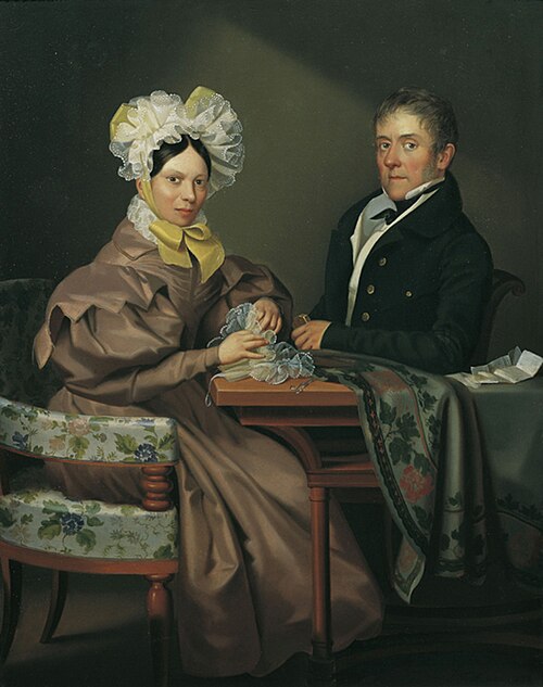 Porträt einer Dame und eines Herrn, 1832, Leopold Fertbauer