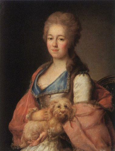 Porträt der Daria Fedotovna (1754-1786), 1786, Leontiy Miropolskiy