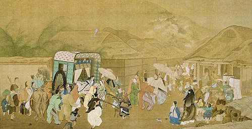 Lady Yuya Going to See Cherry Blossoms (From the Tale of Heike), 1894, Kanzan Shimomura