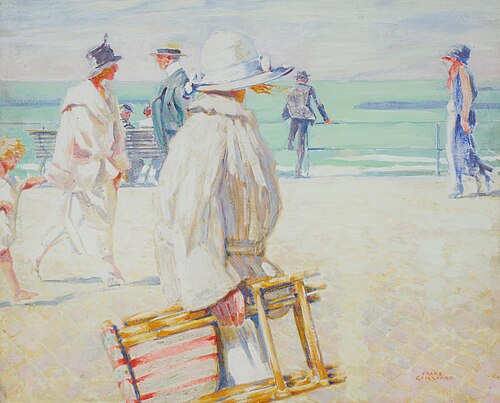 Wandelaars op de zeedijk, , Franz Gailliard