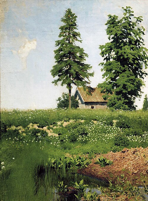 Избушка на лугу, , Isaac Levitan