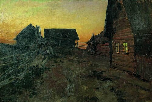 Избы, 1899, Isaac Levitan