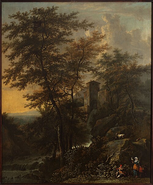 Pastoral landscape with a watermill, 1685, Jacob de Heusch