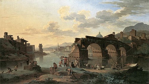 View of the Ponte Rotto in Rome, 1696, Jacob de Heusch