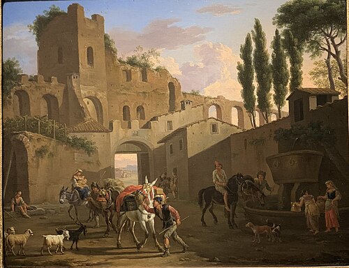 An Italianate Townscape with Figures, 1695, Jacob de Heusch