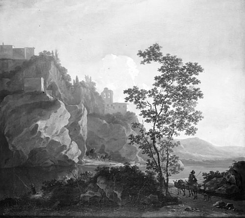 Southern Landscape with Angler, 1686, Jacob de Heusch
