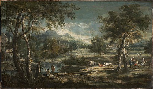 River Landscape with Mountains, , Jacob de Heusch