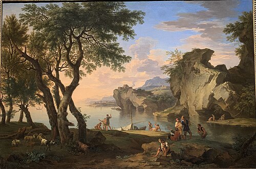 Mouth of River with Fishermen, 1700, Jacob de Heusch
