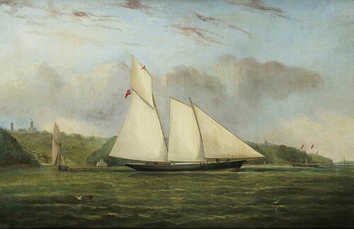 Yacht Sailing off Osborne Bay, 1866, Arthur Wellington Fowles