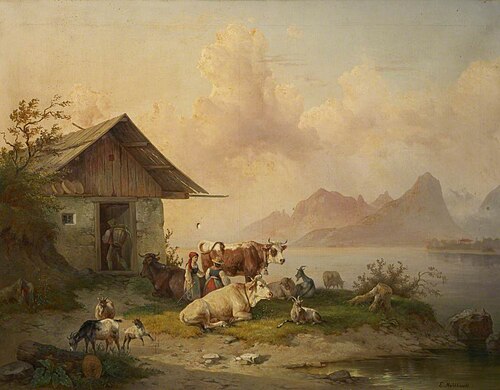 Coastal Scene with Cattle, , Edmund Mahlknecht