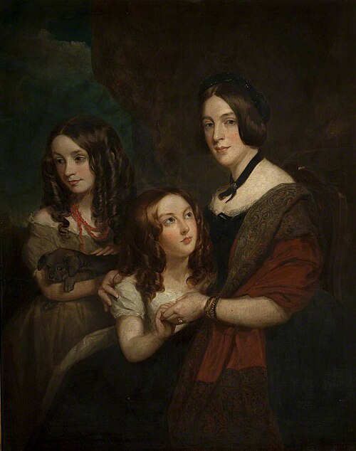 Lady Caroline Towneley with Two of Her Daughters, Caroline and Emily (copy after Francis Grant), 1860, George Frederick Clarke