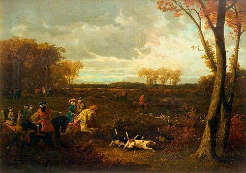 An Eighteenth Century Hunting Scene, , Henri Auguste d'Ainecy Montpezat