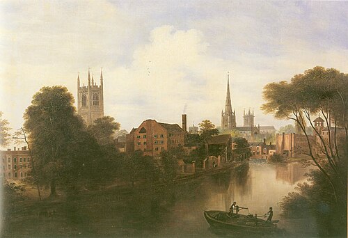 River Derwent from Exeter Bridge, 1850, Robert Bradley