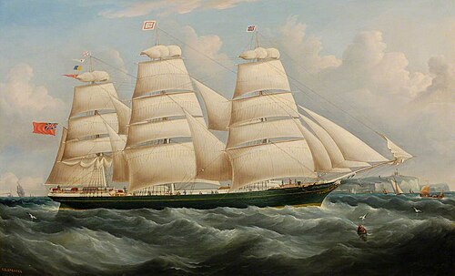 Clipper Ship 'Glengairn' off Dover, Kent, 1863, Richard Ball Spencer