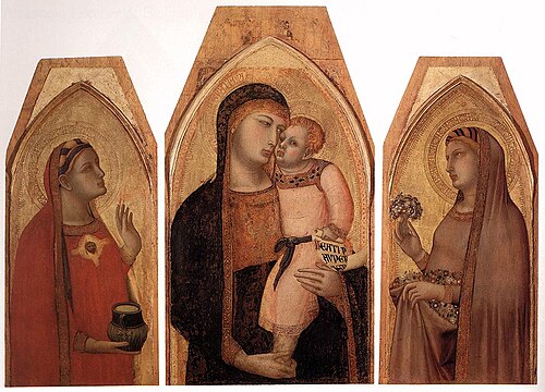 Madonna and Child with Mary Magdalene and St Dorothea, 1325, Ambrogio Lorenzetti