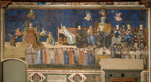 Allegory of Good Government, 1350, Ambrogio Lorenzetti
