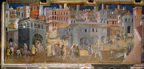 Effects of Good Government in the city, , Ambrogio Lorenzetti