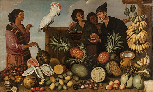 A market stall in the Indies, 1650, Albert Eckhout