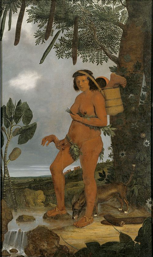 Portrait of a Tapuya woman holding human body parts, 1641, Albert Eckhout