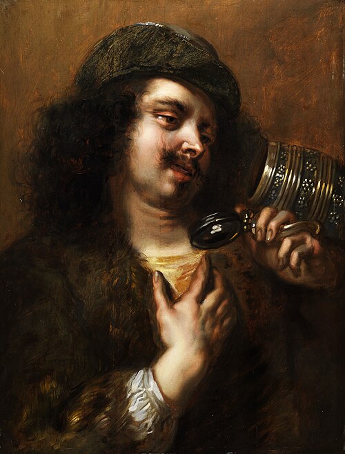 A man looking into his empty tankard, 1632, Jan Cossiers